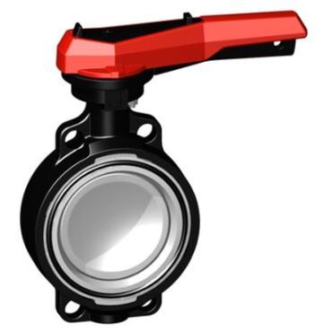 Butterfly valve Series: 567 PVDF/PVDF Double-eccentric Handle Wafer type